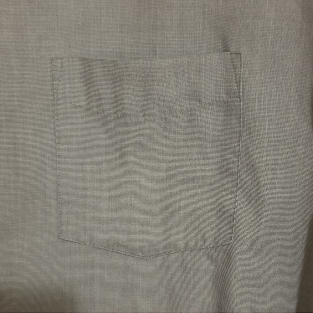 Croft & Barrow Men's Dress Shirt L Regular Gray Button-Down Easy Care Pockets - Picture 3 of 7